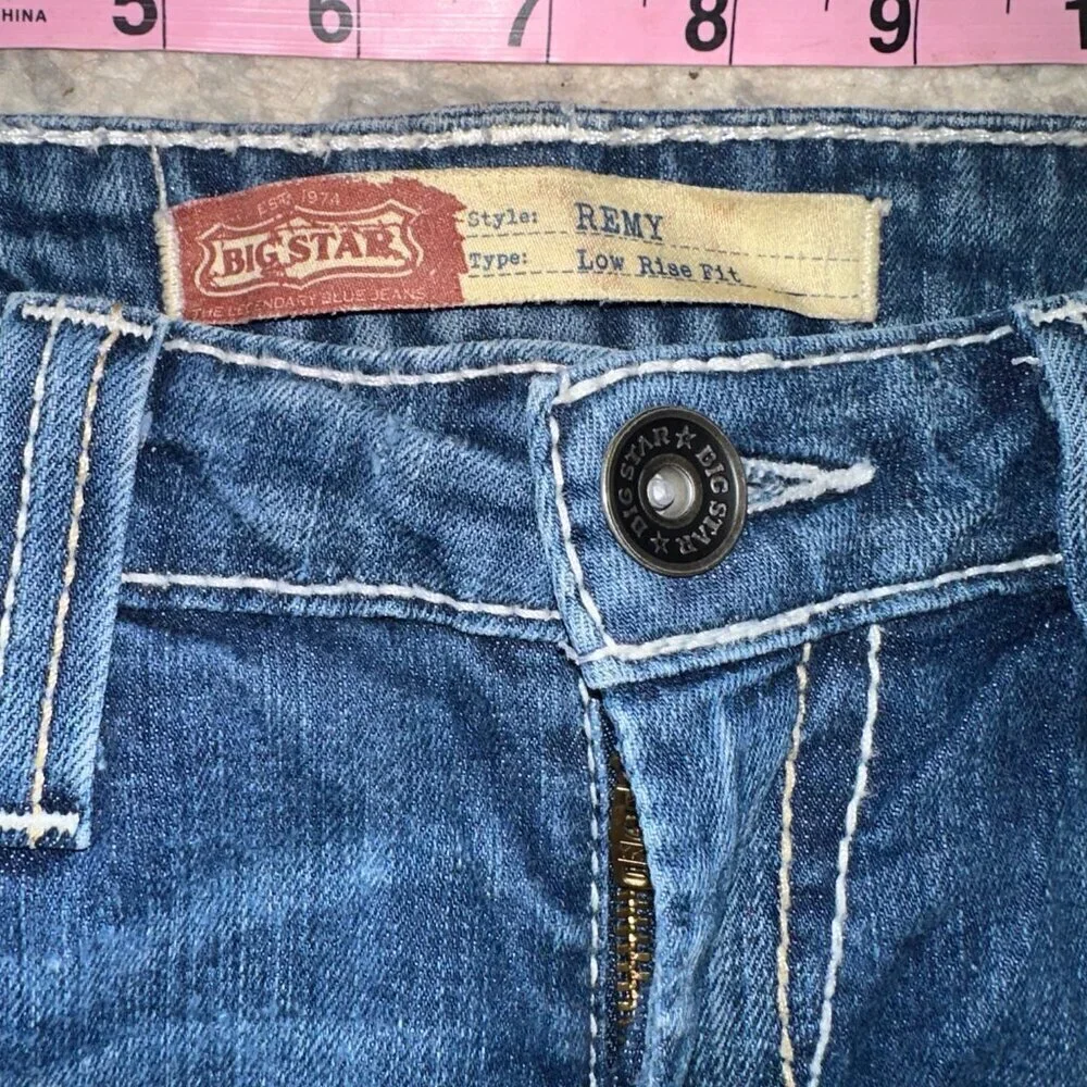 Big Star Remy Low Rise Women's Jeans Size 27 Long Dark Blue Bootcut Vintage - Picture 8 of 15